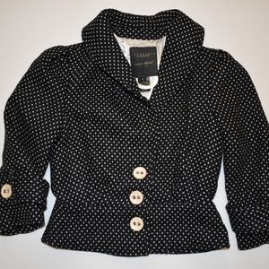 Sanctuary clothing cropped blazer dots black white